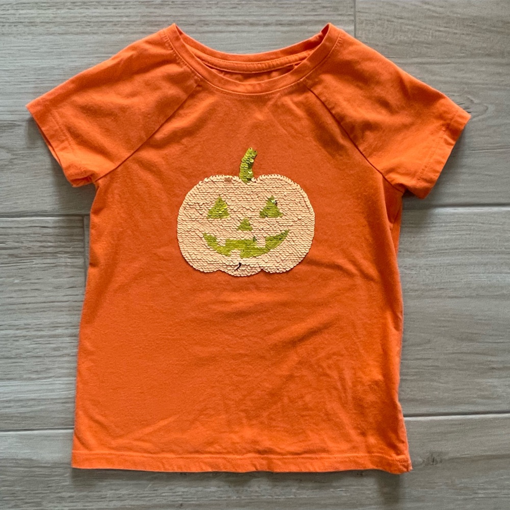 Orange Pumpkin Girl’s‎ Sequin T-Shirt